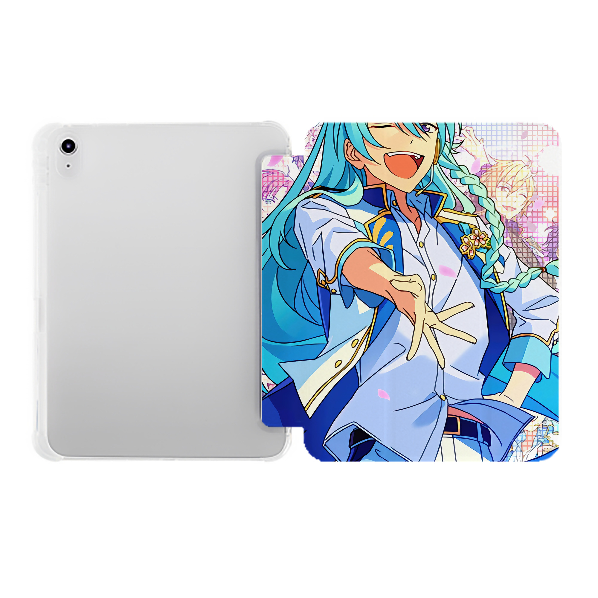 （画像用） あんさんぶるスターズ! Ensemble Stars IPad ケース ペン収納付き 三つ折りスタンド PUレザー×シリコン 対応機種9.5/10.5/10.9インチ
